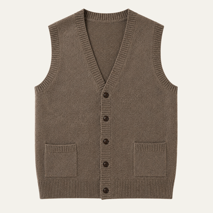 Esdras | Button Front Wool Knit Vest