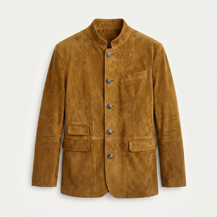 Rene | Suede Stand Collar Blazer