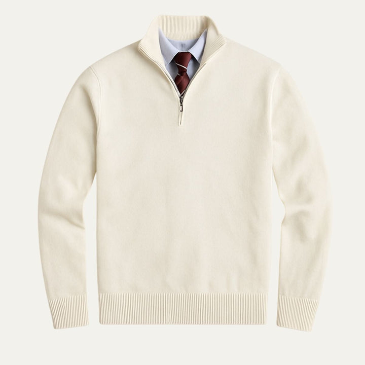 Corentin | Fine Cotton Quarter Zip Knit