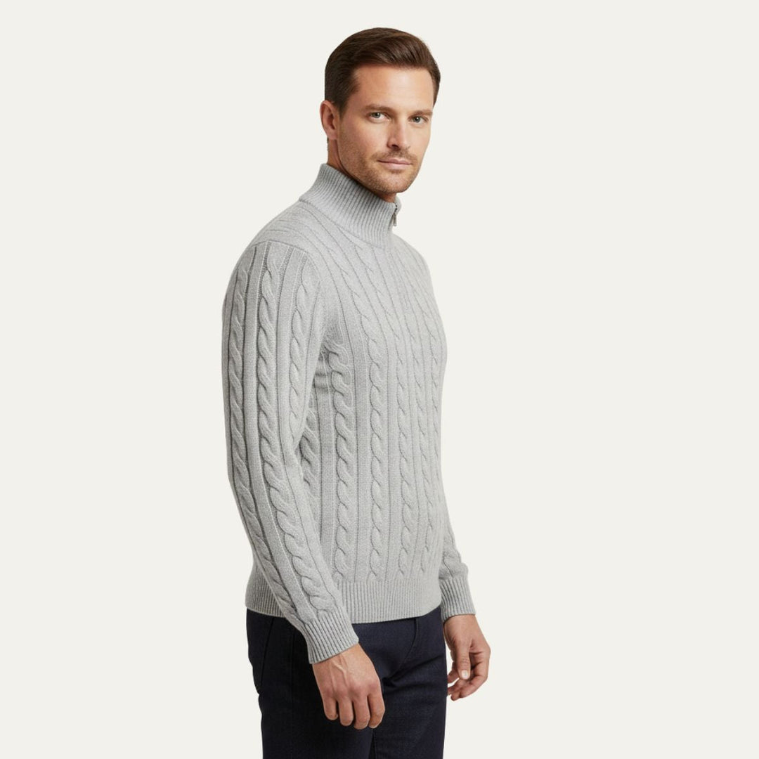 Laurier | Merino Cable Front Half Zip