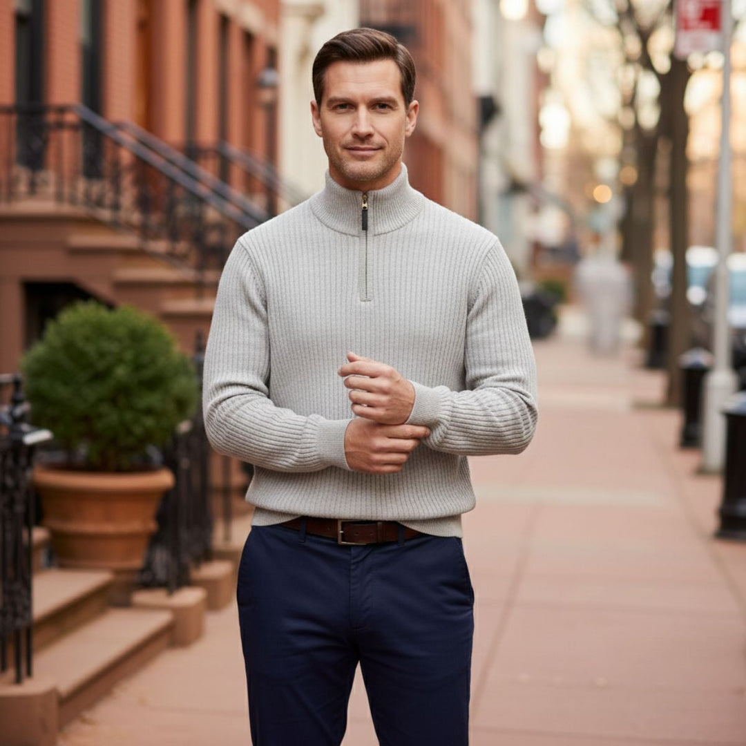 Cesaire | 100% Cotton Cable Quarter Zip