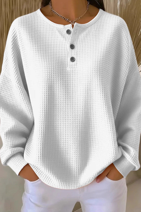 Toinette | Waffle Knit Henley Top