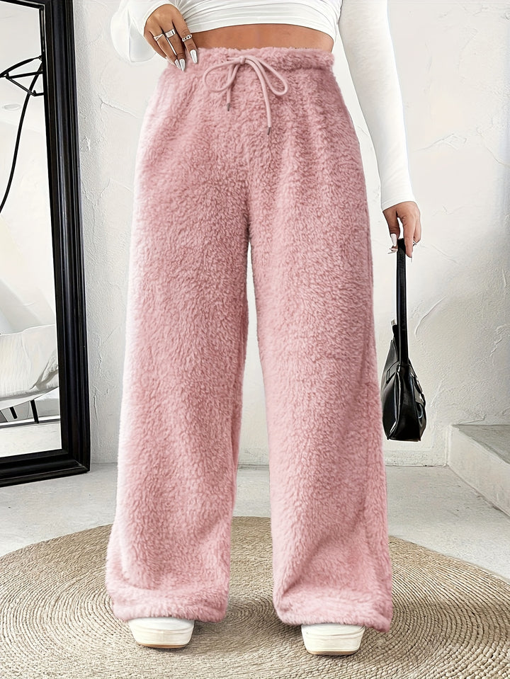 Rosanie | Reversible Plush Palazzo Trousers