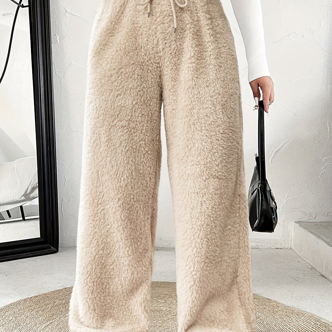Rosanie | Reversible Plush Palazzo Trousers