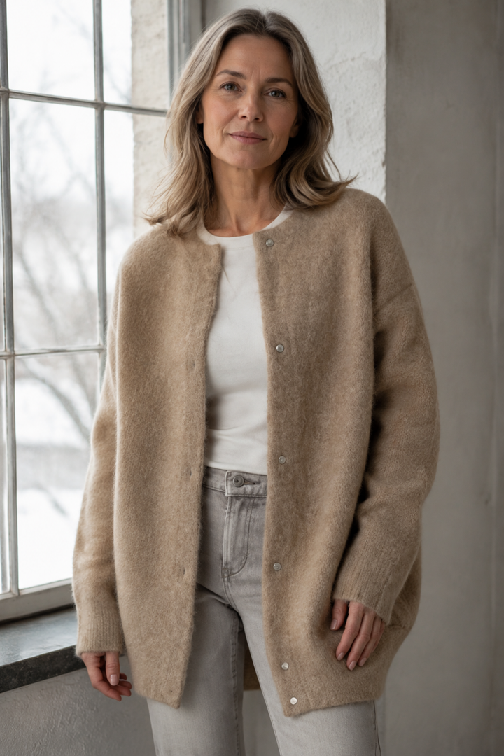 Chloé™ - Elegant Cashmere Cardigan editorial product photograph
