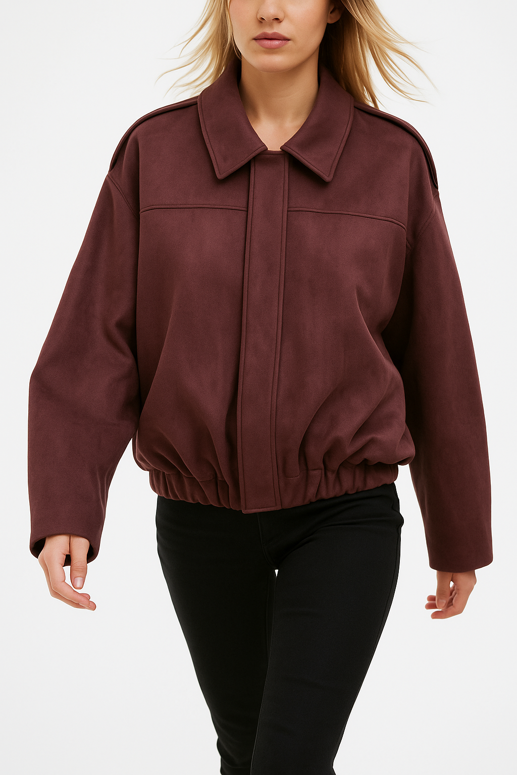 Roseanne | Oversized Suede Bomber