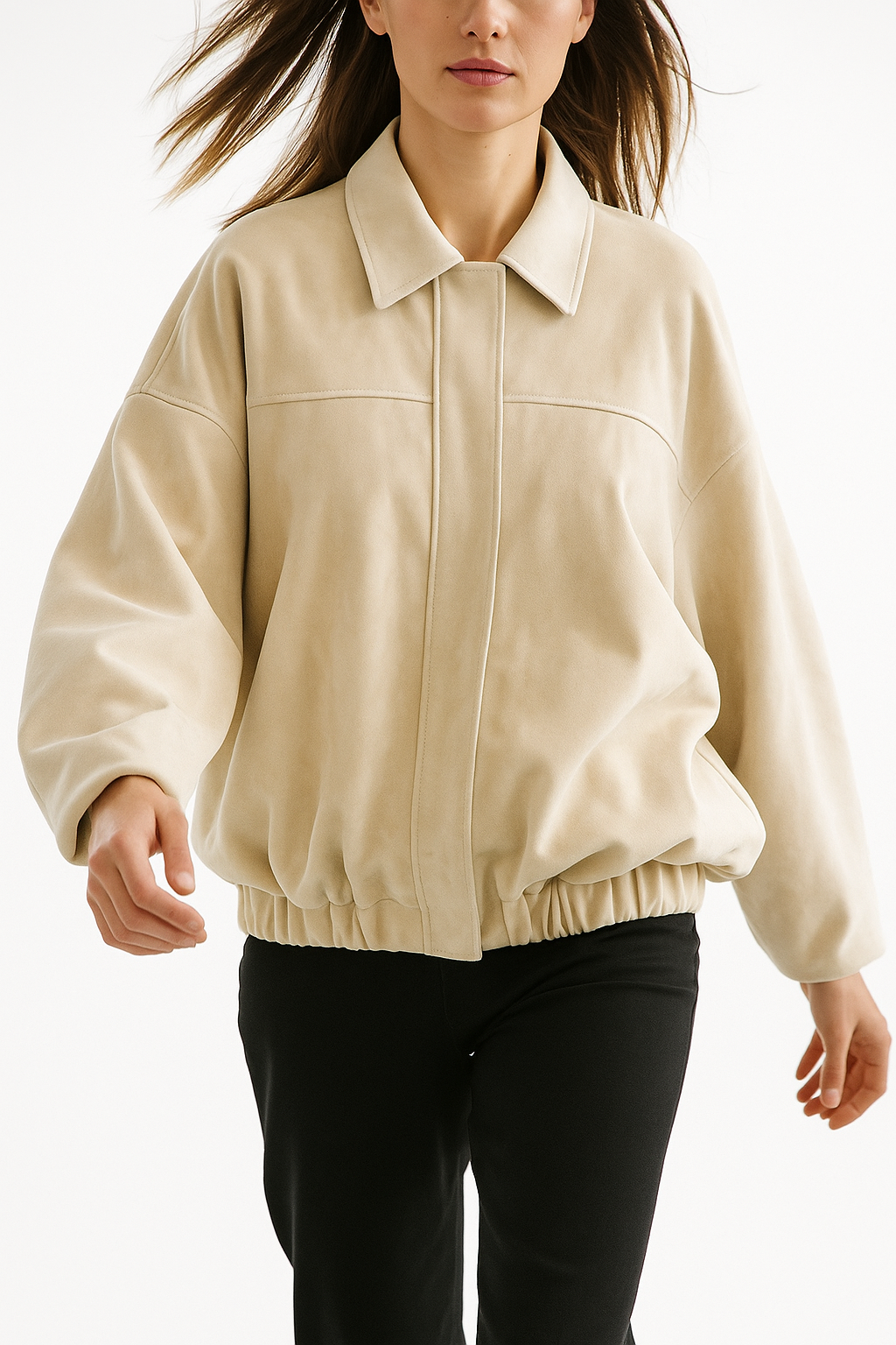 Roseanne | Oversized Suede Bomber
