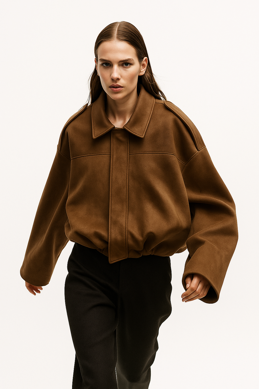 Roseanne | Oversized Suede Bomber