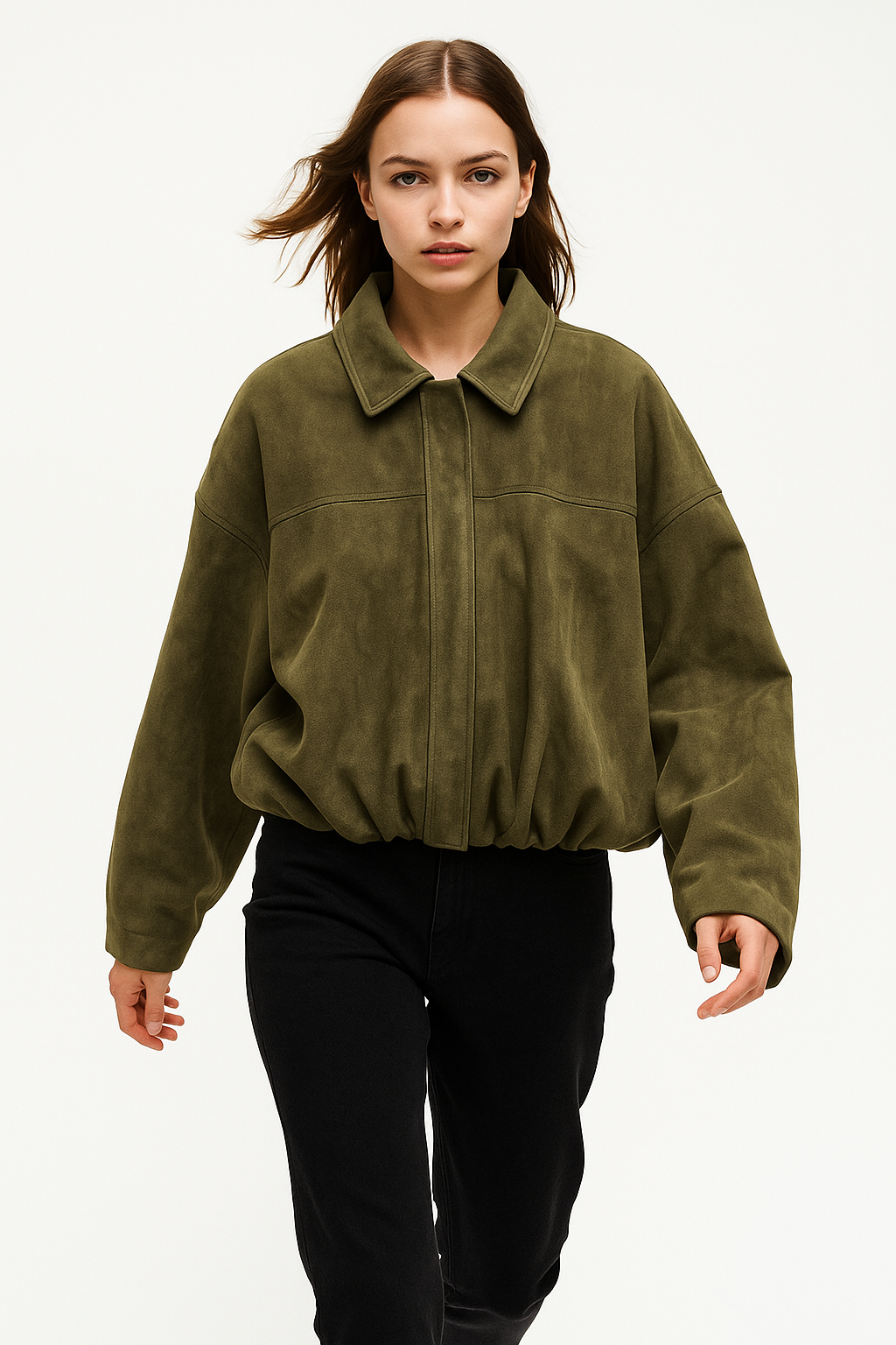 Roseanne | Oversized Suede Bomber