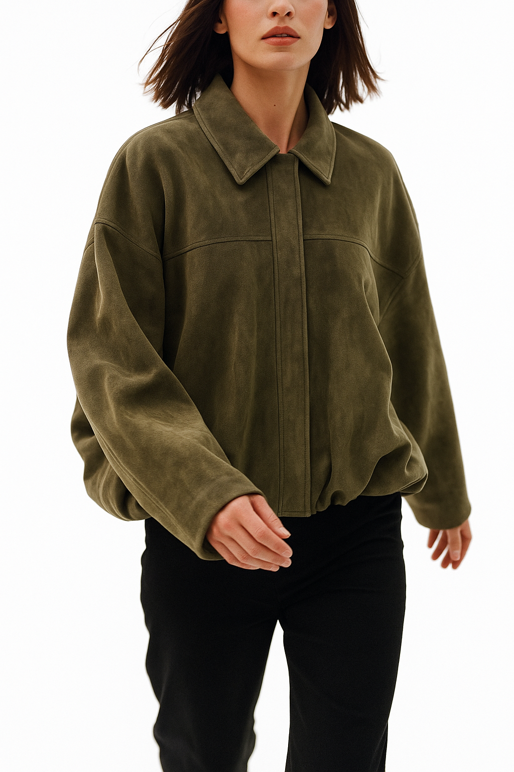 Roseanne | Oversized Suede Bomber