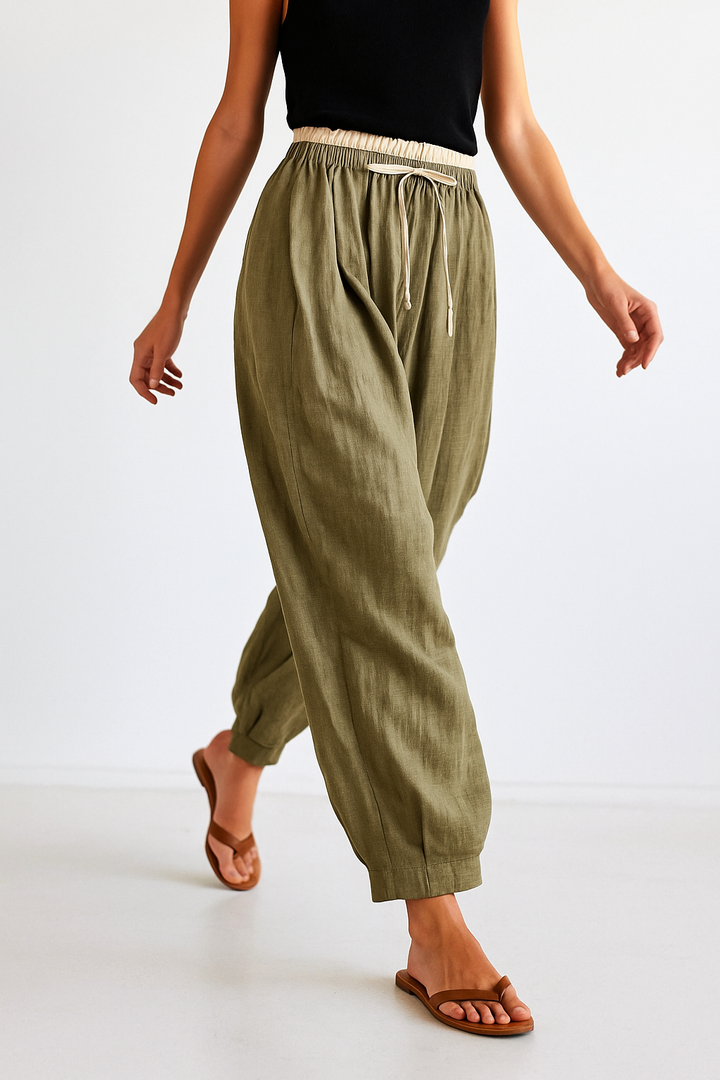 Daphne | 100% Linen Tapered Trousers