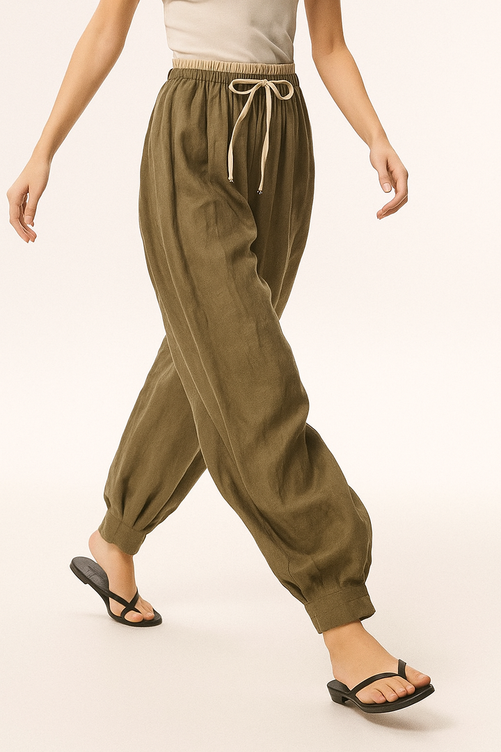 Daphne | 100% Linen Tapered Trousers