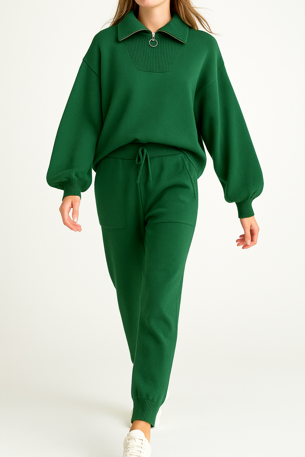 Thomasine | Half Zip Knit Two Piece Set