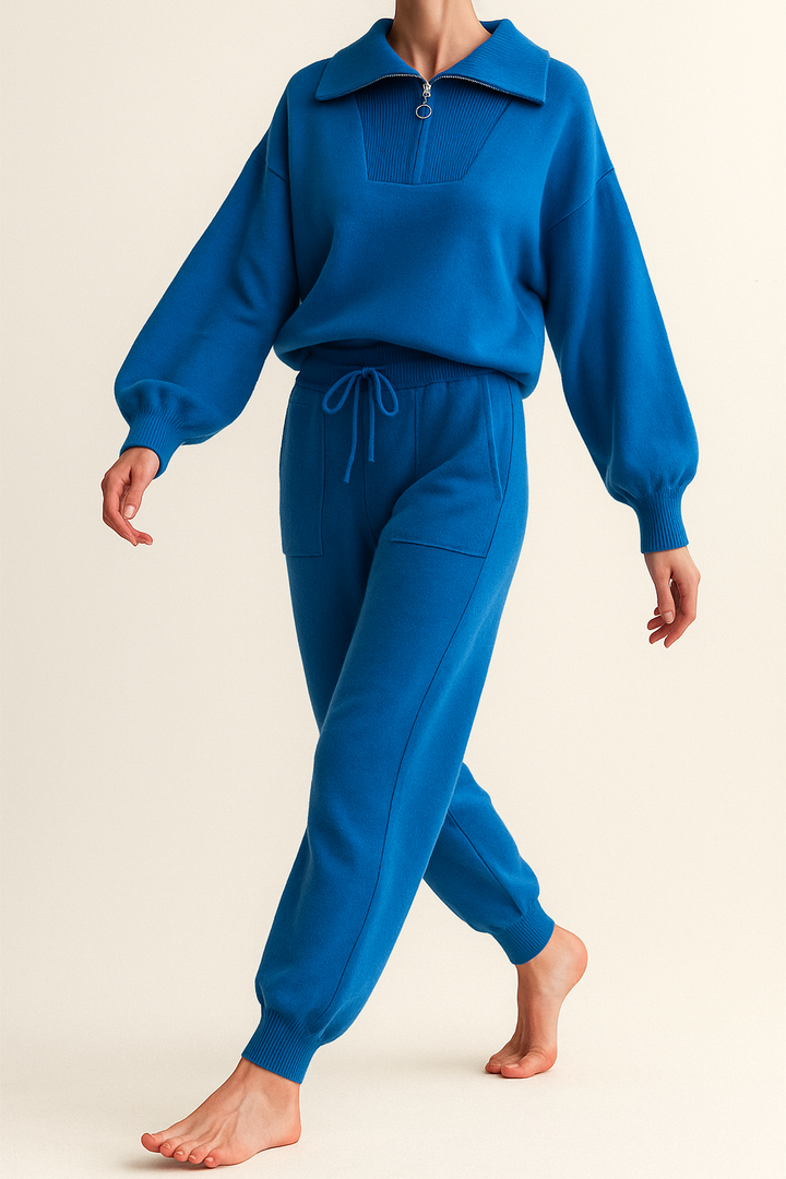 Thomasine | Half Zip Knit Two Piece Set