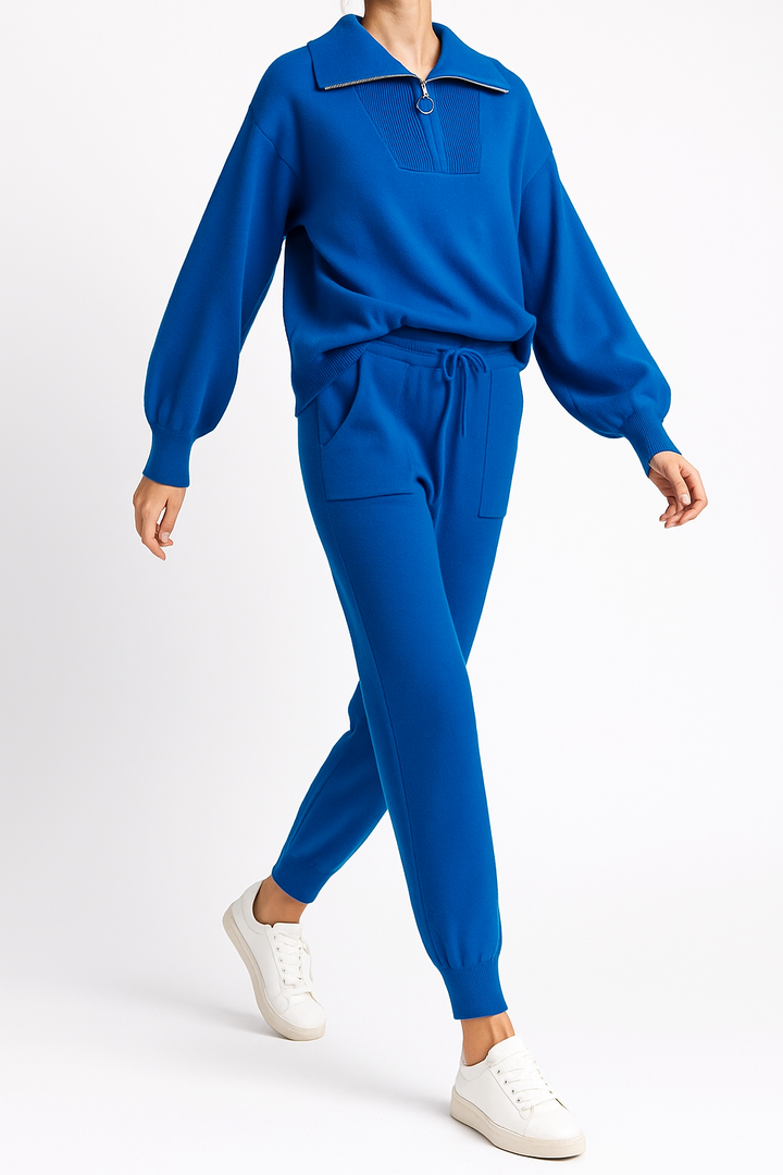 Thomasine | Half Zip Knit Two Piece Set