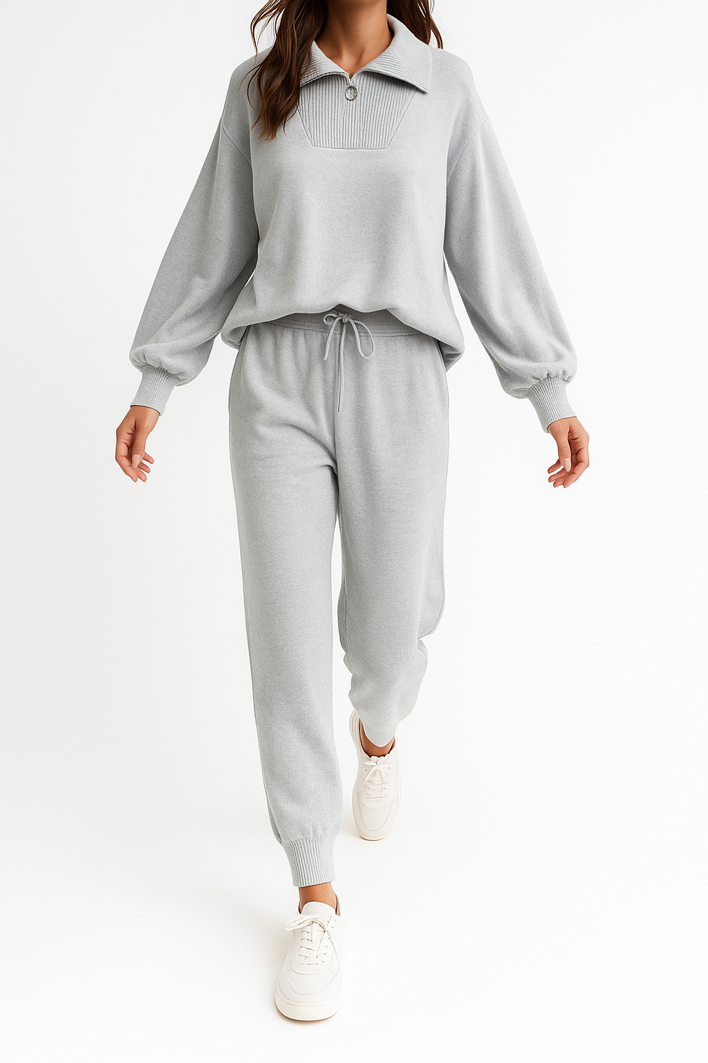 Thomasine | Half Zip Knit Two Piece Set