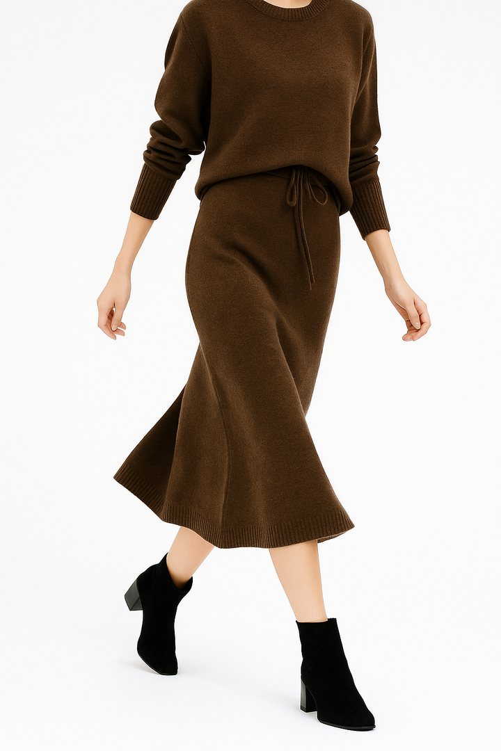 Rosette | Cotton Knit Sweater and Skirt