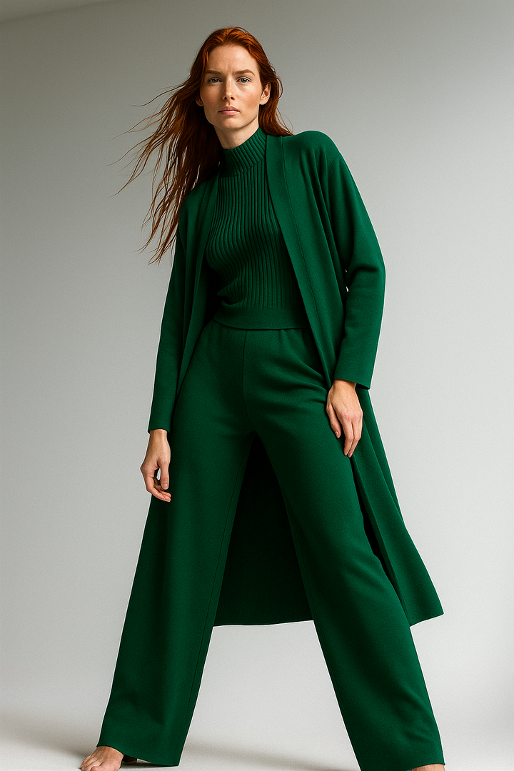 Valerie | Three Piece Ribbed Knit Set