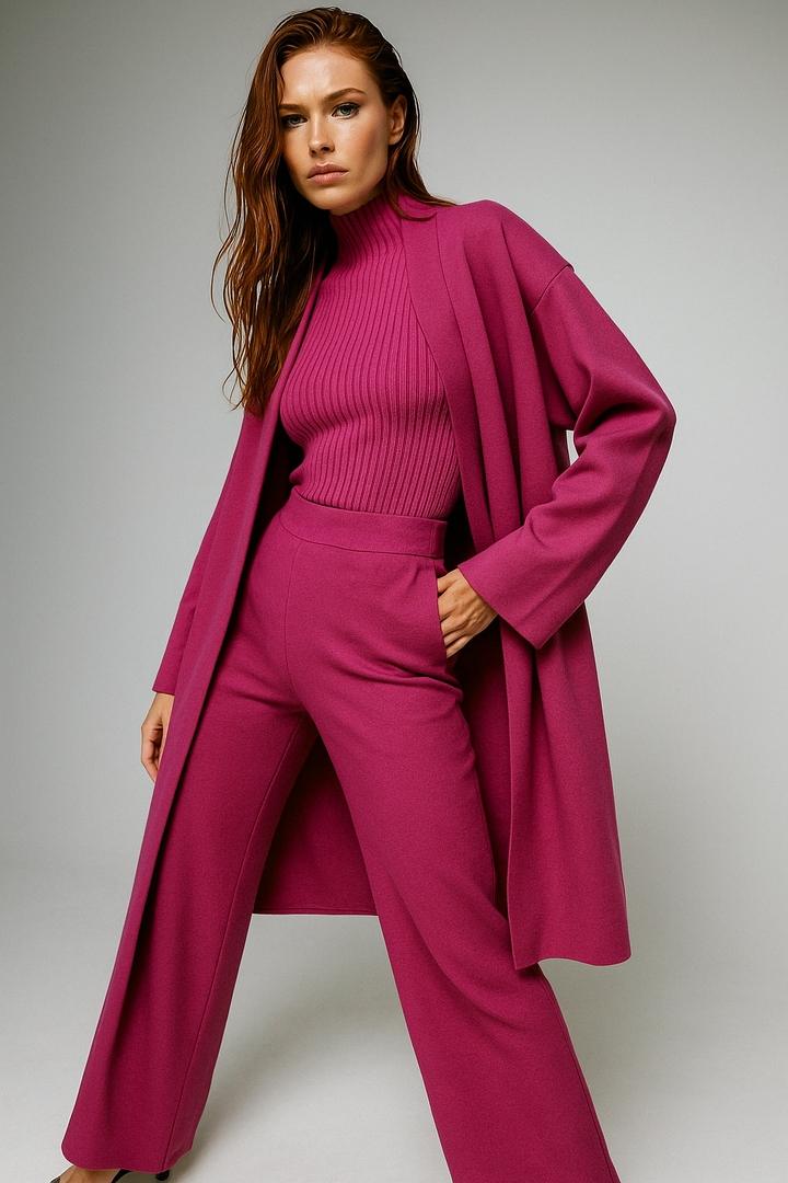 Valerie | Three Piece Ribbed Knit Set