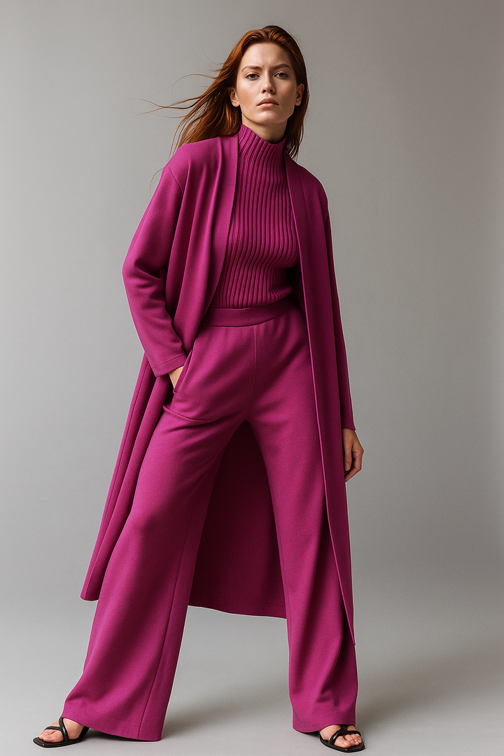 Valerie | Three Piece Ribbed Knit Set