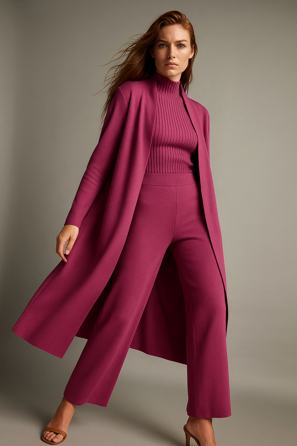Valerie | Three Piece Ribbed Knit Set