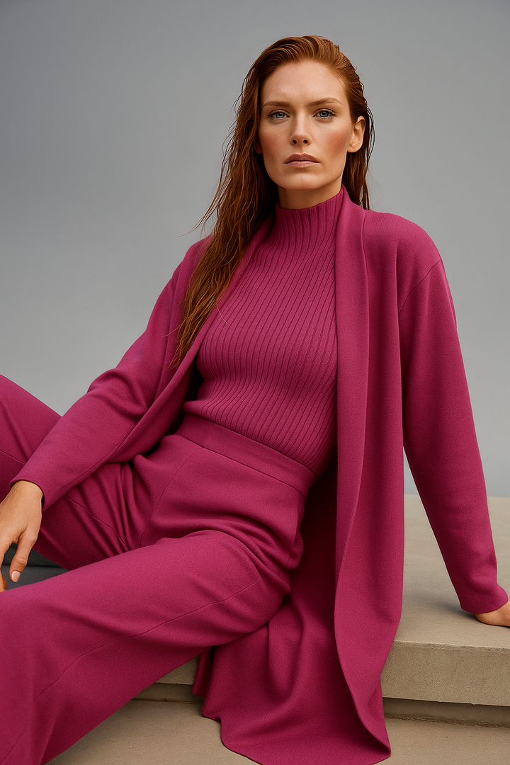 Valerie | Three Piece Ribbed Knit Set