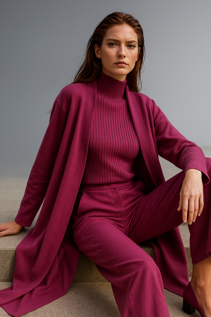 Valerie | Three Piece Ribbed Knit Set