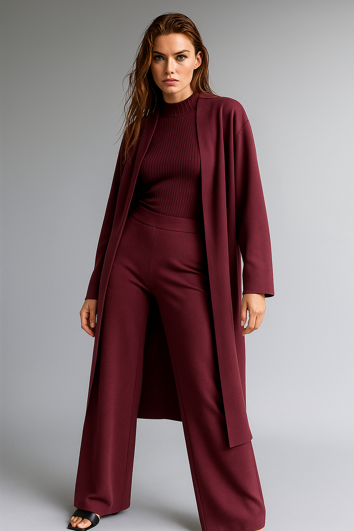 Valerie | Three Piece Ribbed Knit Set