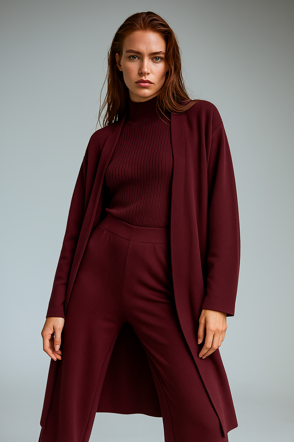 Valerie | Three Piece Ribbed Knit Set