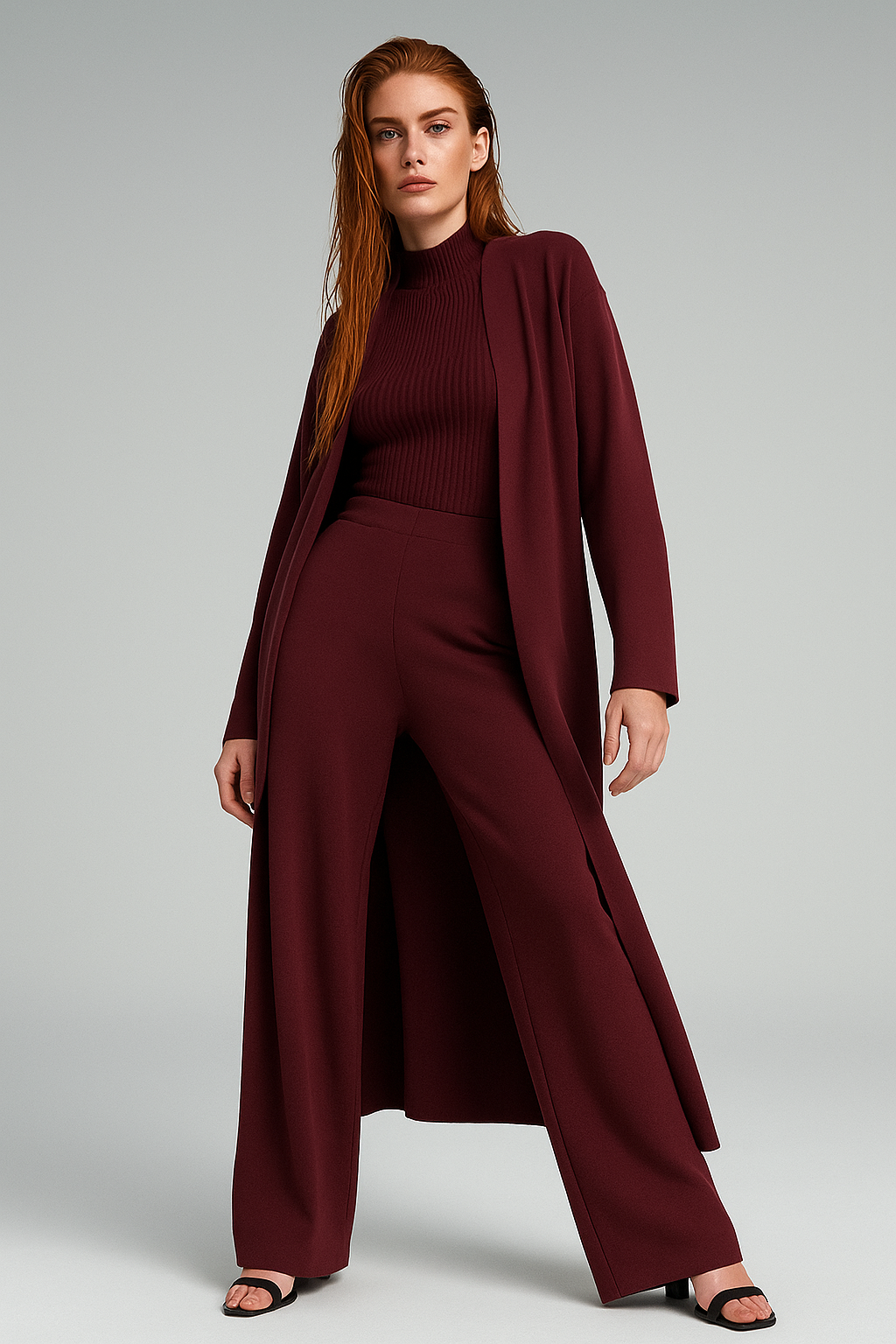 Valerie | Three Piece Ribbed Knit Set