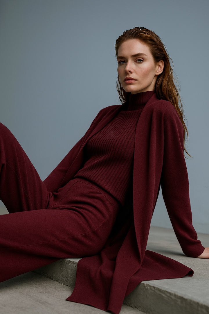 Valerie | Three Piece Ribbed Knit Set