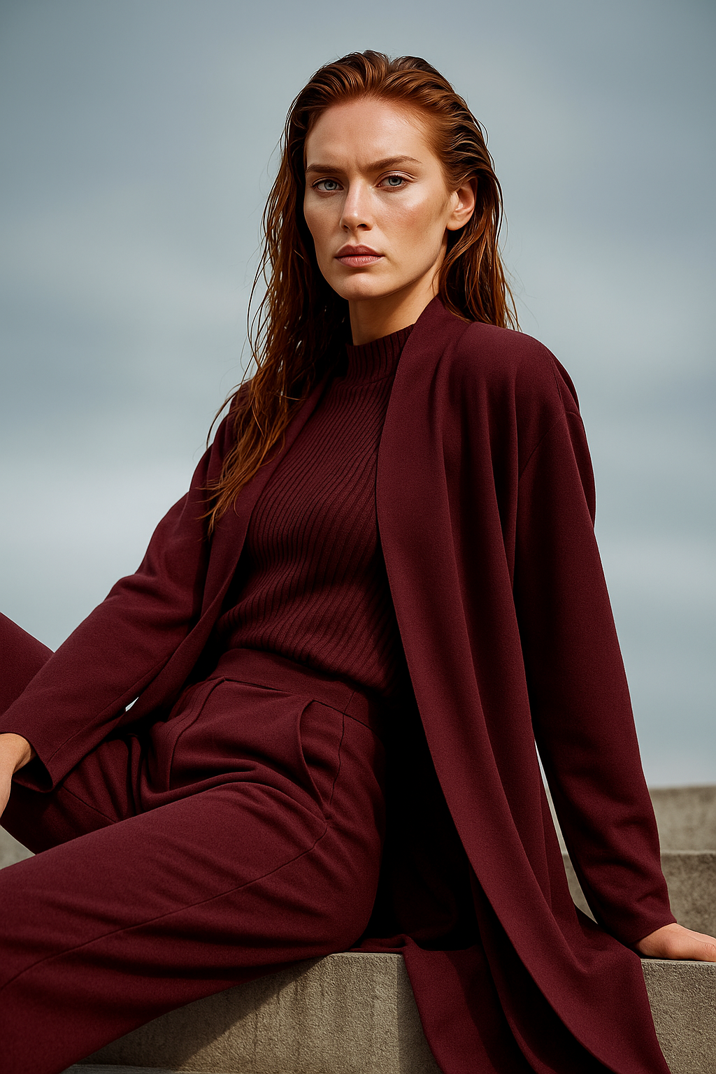 Valerie | Three Piece Ribbed Knit Set
