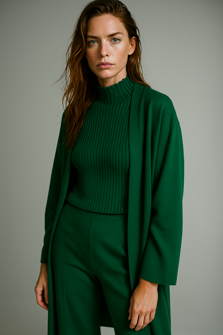 Valerie | Three Piece Ribbed Knit Set