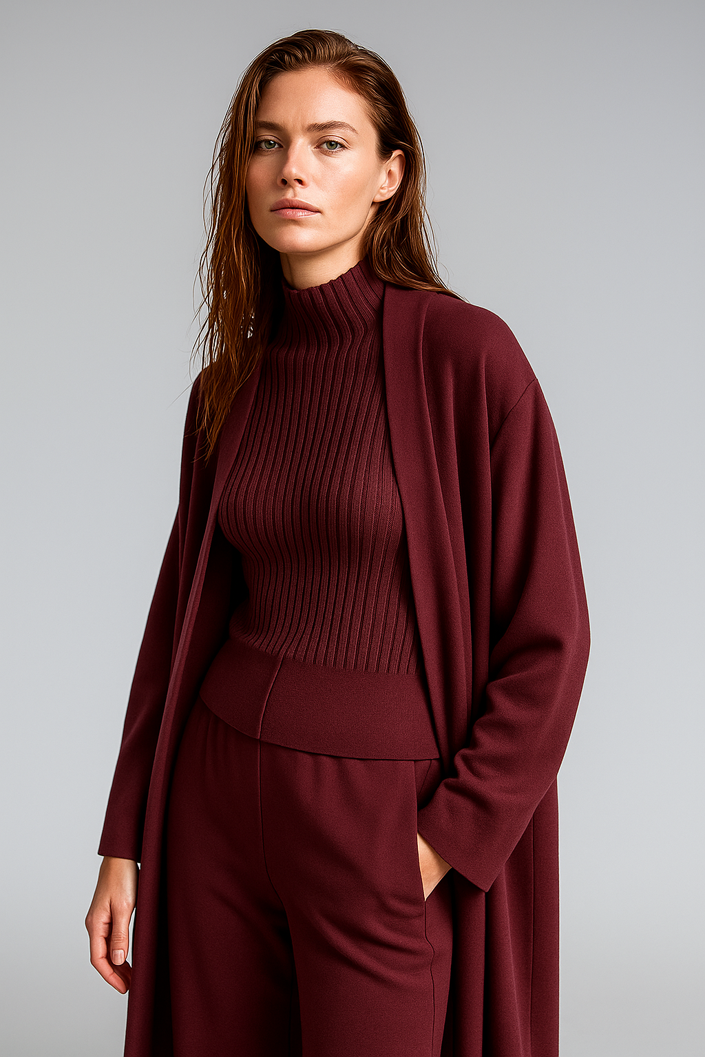 Valerie | Three Piece Ribbed Knit Set