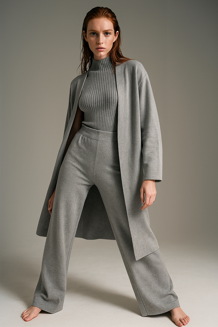 Valerie | Three Piece Ribbed Knit Set