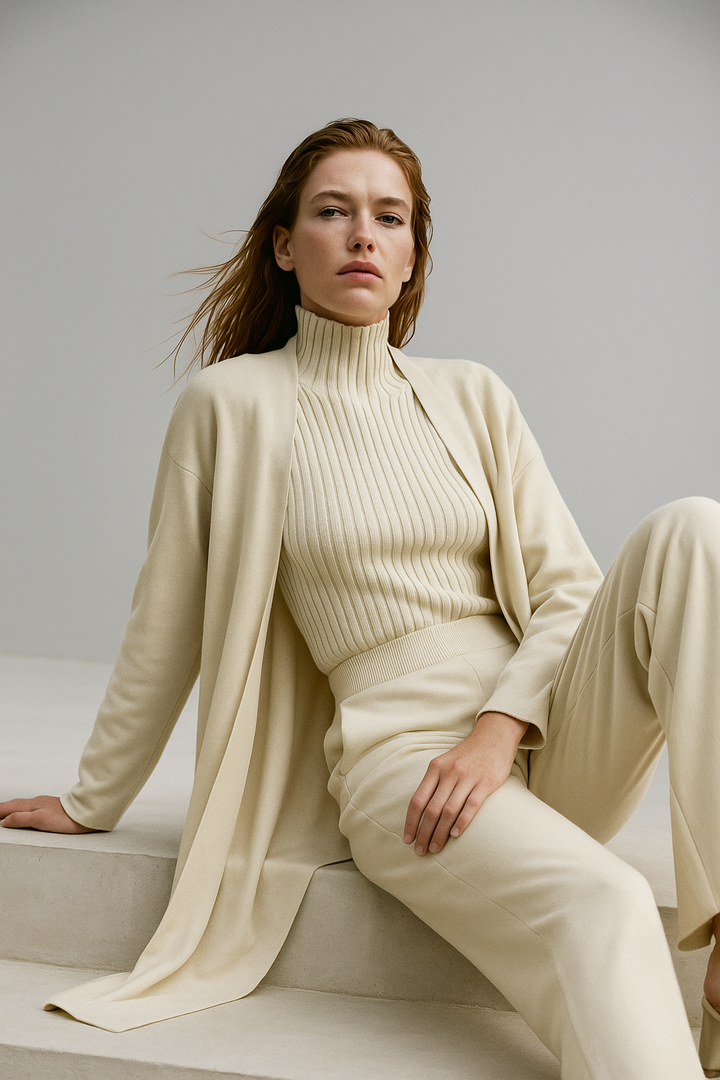 Valerie | Three Piece Ribbed Knit Set