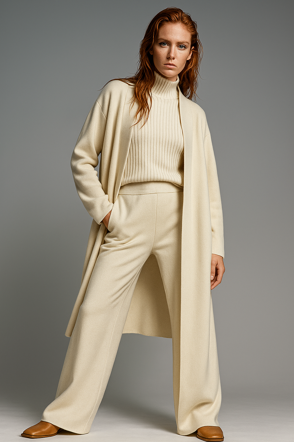 Valerie | Three Piece Ribbed Knit Set
