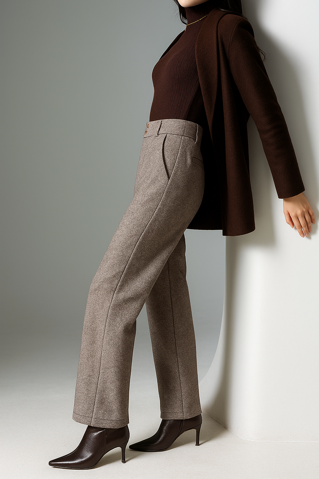 Lucile | 50% Wool Wide Leg Trousers