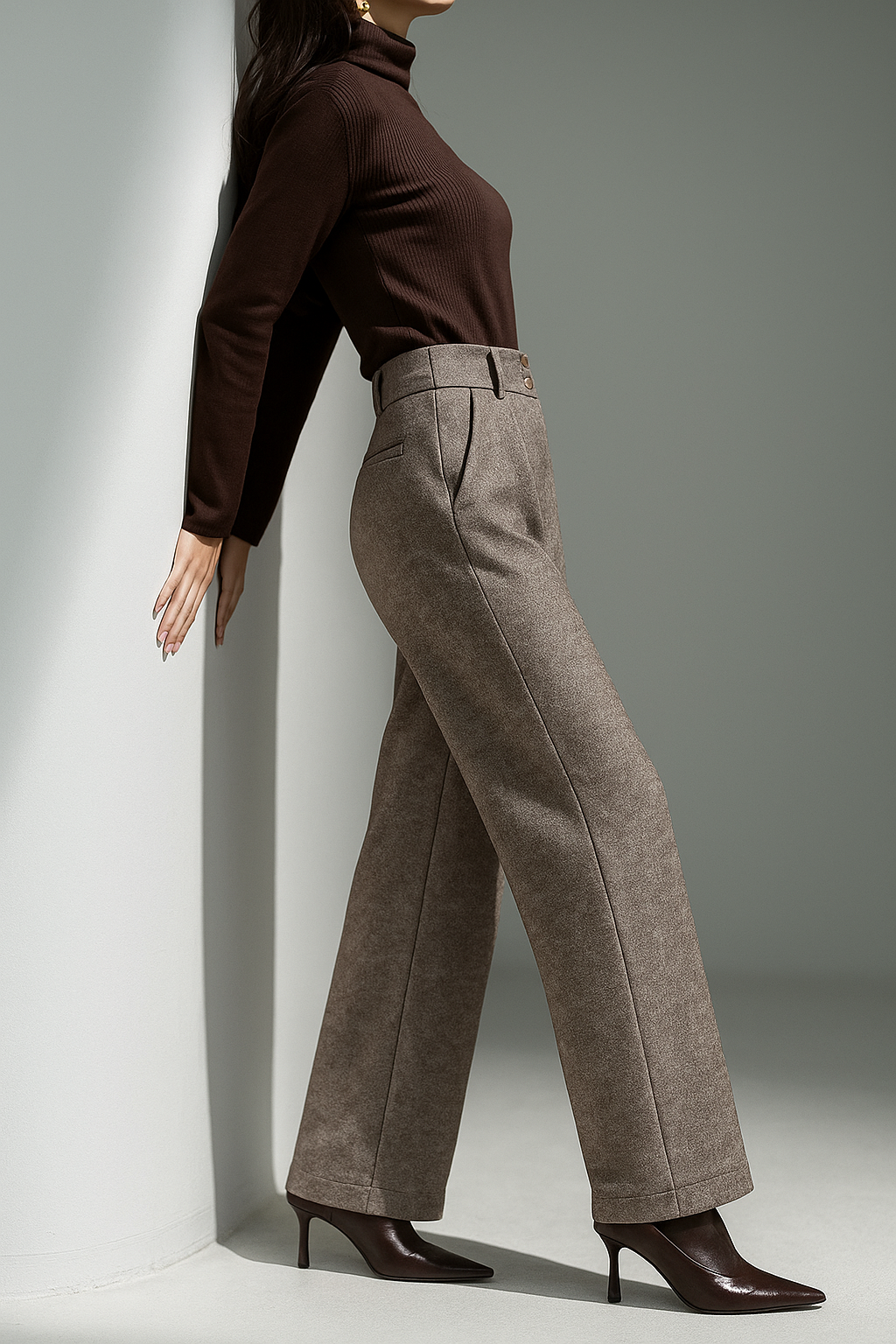 Lucile | 50% Wool Wide Leg Trousers