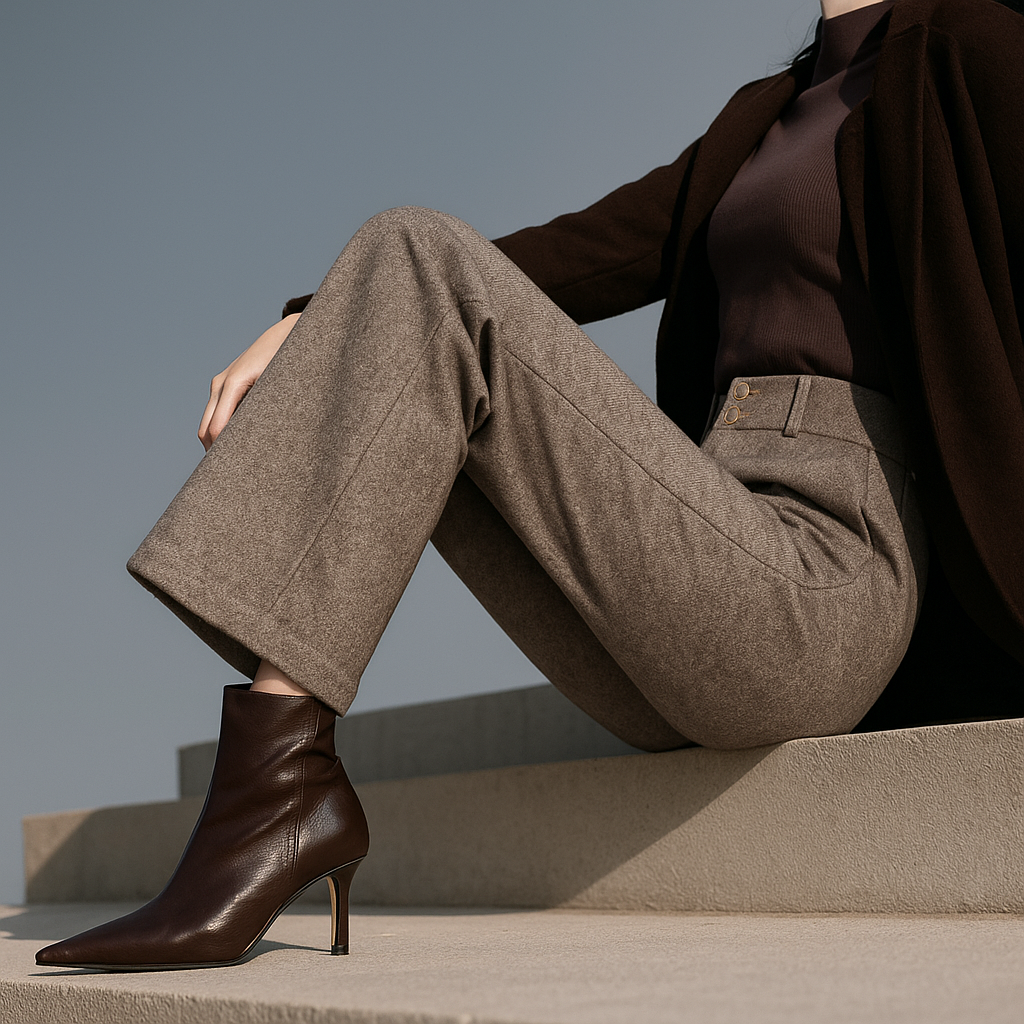 Lucile | 50% Wool Wide Leg Trousers