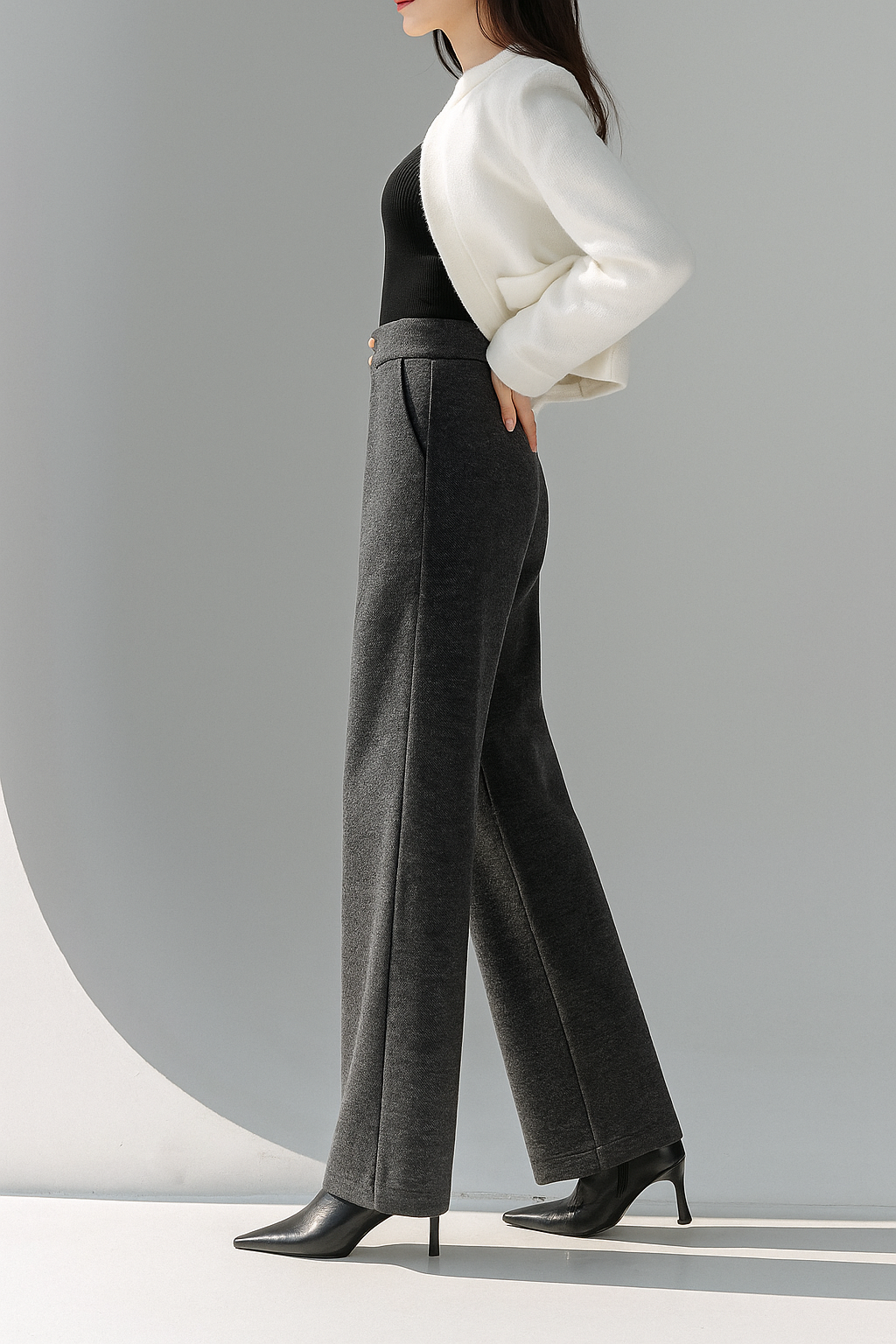 Lucile | 50% Wool Wide Leg Trousers