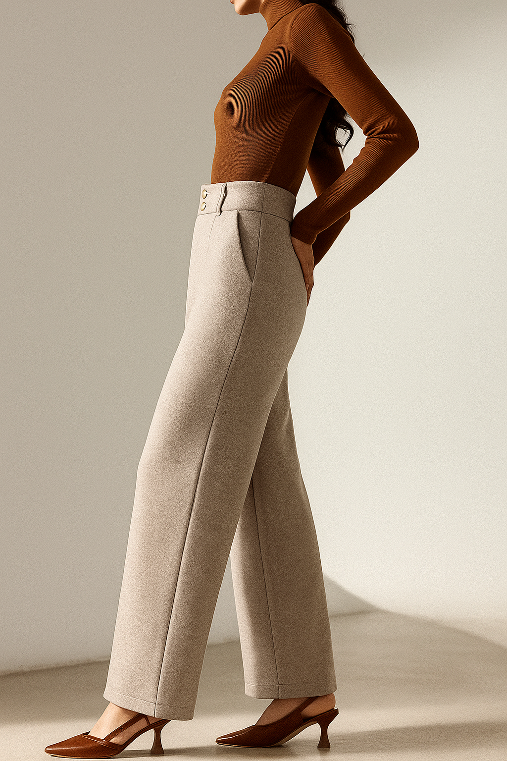 Lucile | 50% Wool Wide Leg Trousers