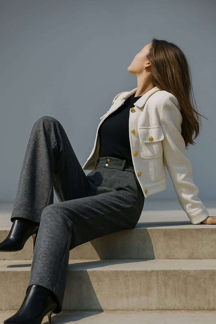 Lucile | 50% Wool Wide Leg Trousers