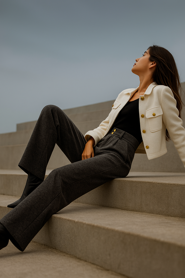 Lucile | 50% Wool Wide Leg Trousers