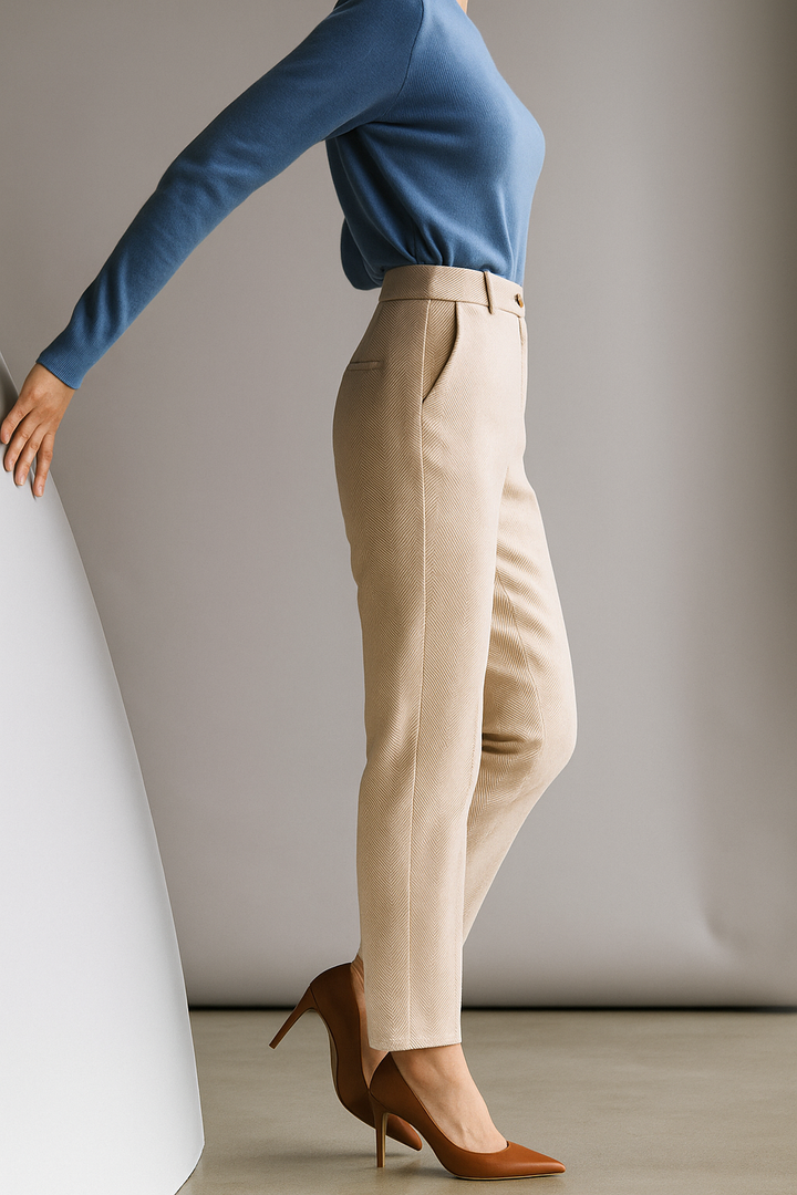 Suzette | 60% Wool Tapered Ankle Trousers