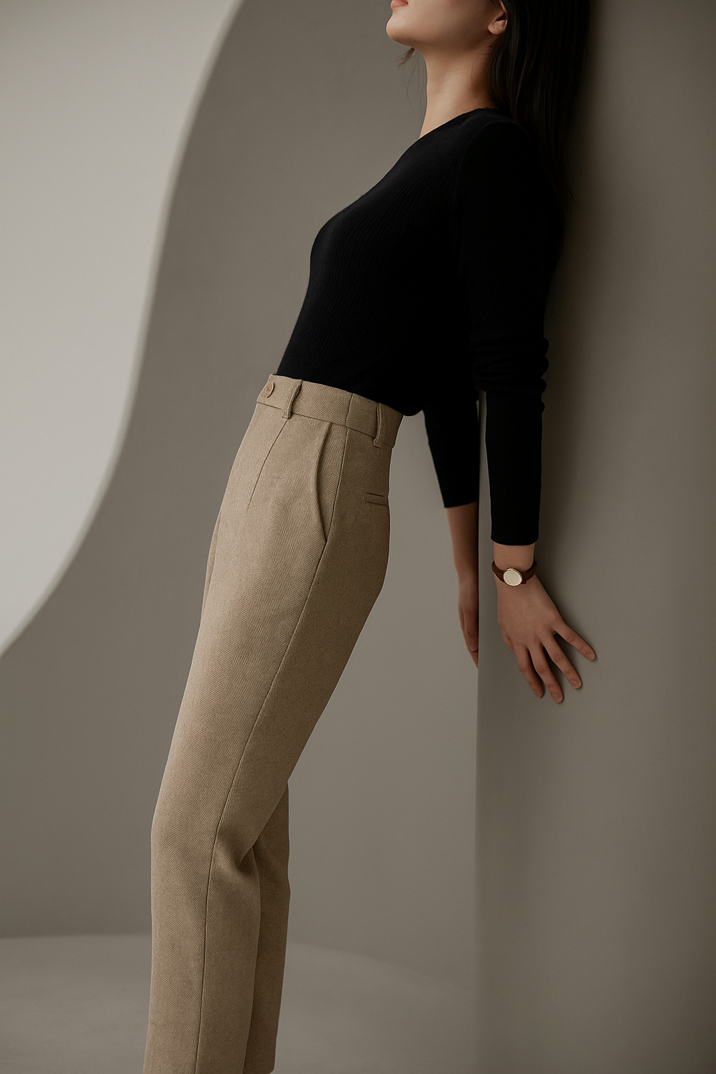 Suzette | 60% Wool Tapered Ankle Trousers
