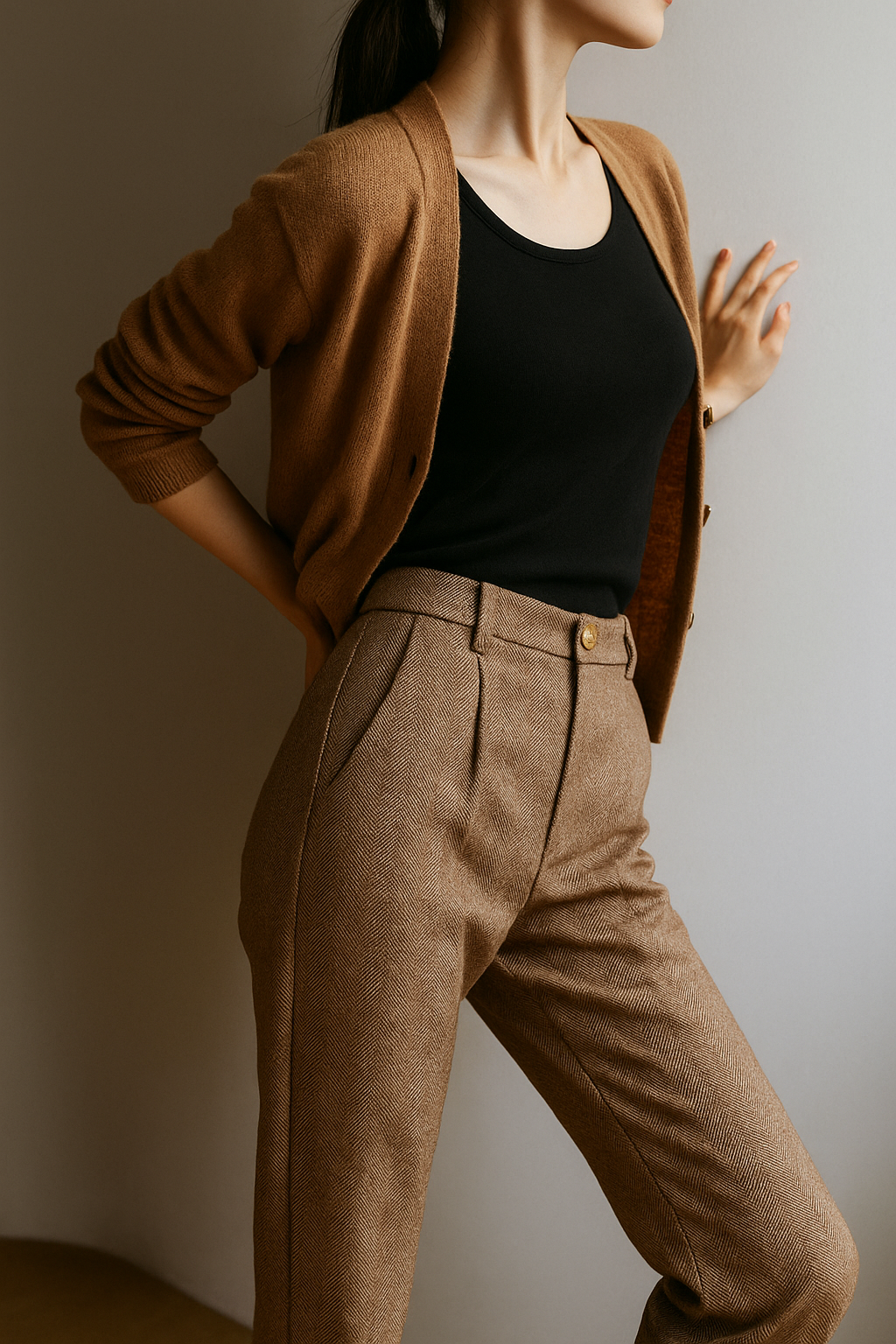Suzette | 60% Wool Tapered Ankle Trousers