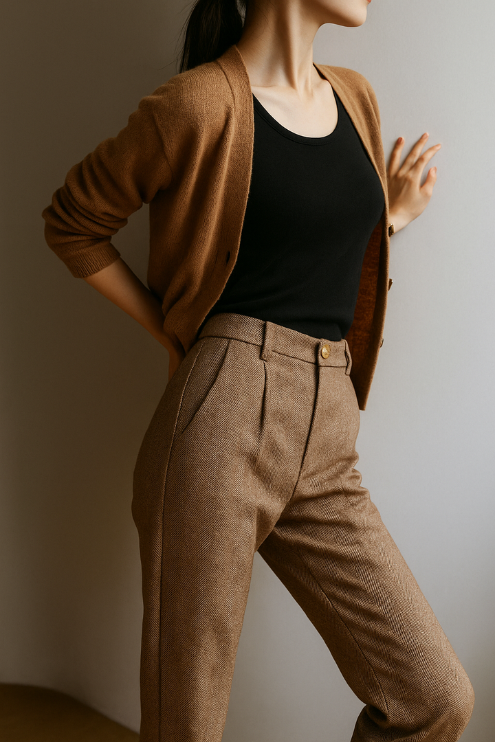 Suzette | 60% Wool Tapered Ankle Trousers