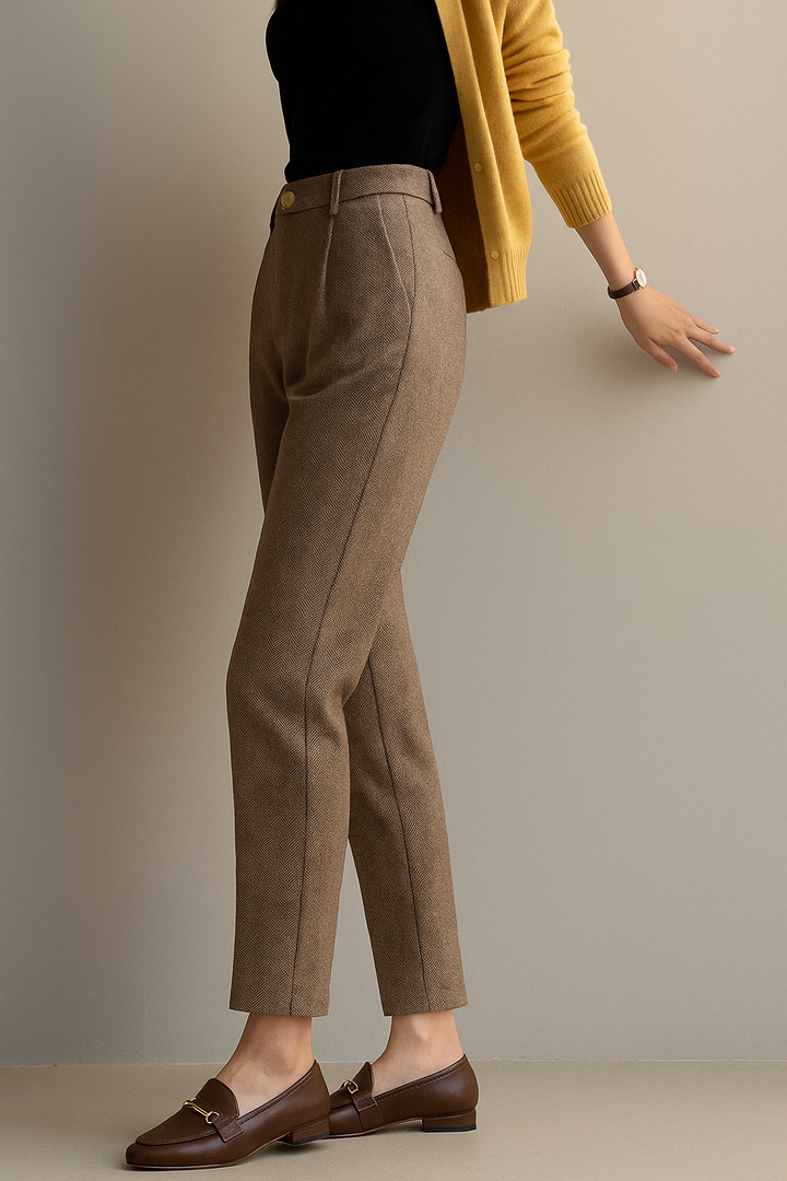 Suzette | 60% Wool Tapered Ankle Trousers