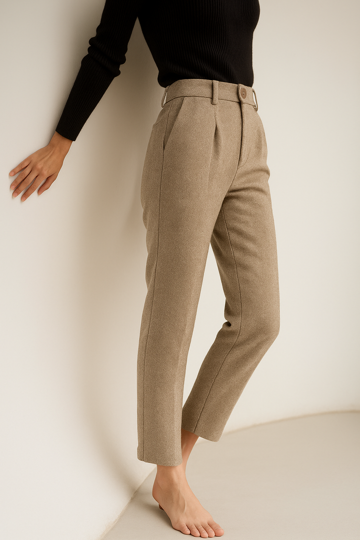 Suzette | 60% Wool Tapered Ankle Trousers